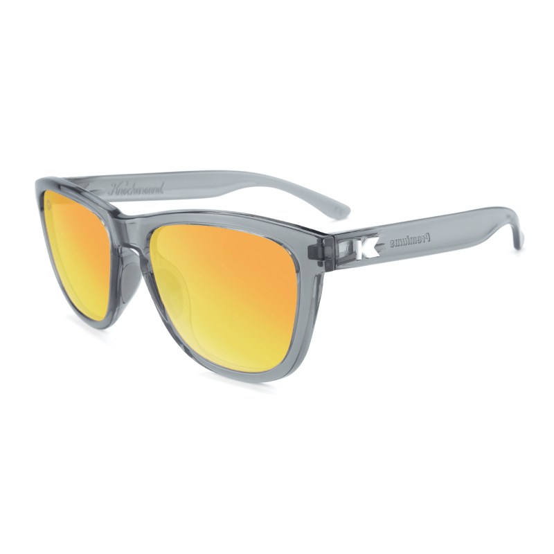lenoor crown knockaround premiums sport sunglasses clear grey sunset