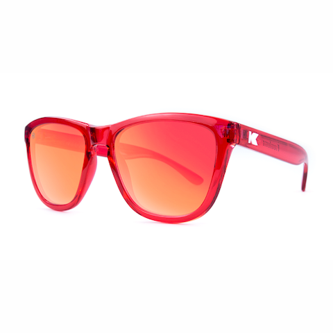 lenoor crown knockaround premiums sunglasses glossy red monochrome