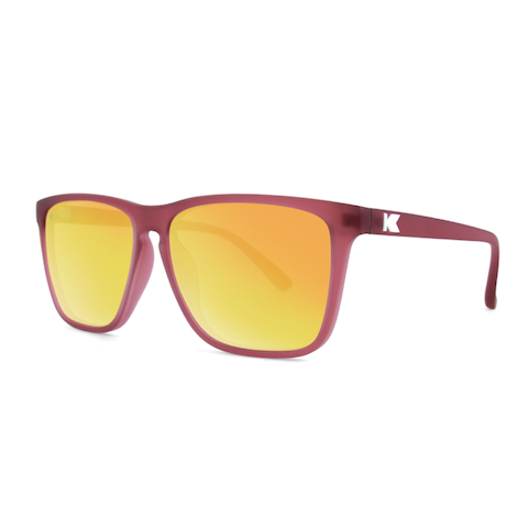 lenoor crown knockaround fast lanes sunglasses frosted rubber maroon sunset