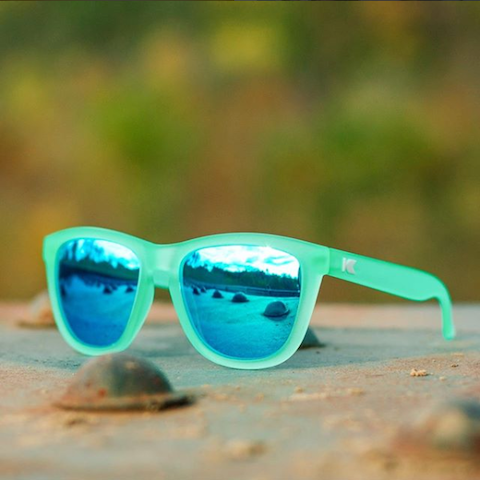 lenoor crown knockaround premiums sunglasses frosted rubber mint aqua