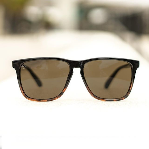 lenoor crown knockaround fast lanes sunglasses glossy black tortoise fade amber