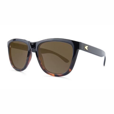 lenoor crown knockaround premiums sunglasses black tortoise fade amber