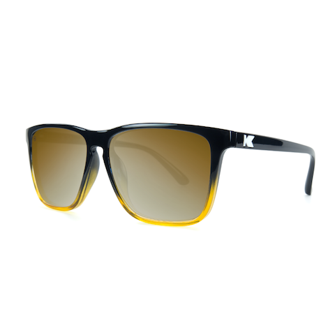 lenoor crown knockaround fast lanes sunglasses glossy black amber ice gold