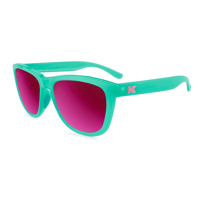 lenoor crown knockaround premiums sport sunglasses aquamarine fuschia