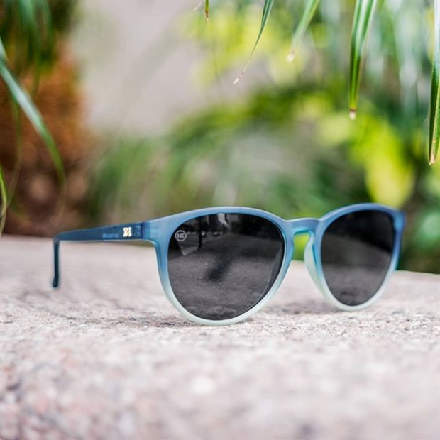 lenoor crown knockaround mai tais sunglasses frosted rubber blue ice smoke