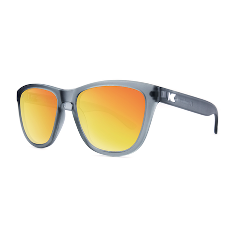 lenoor crown knockaround premiums sunglasses frosted grey red sunset