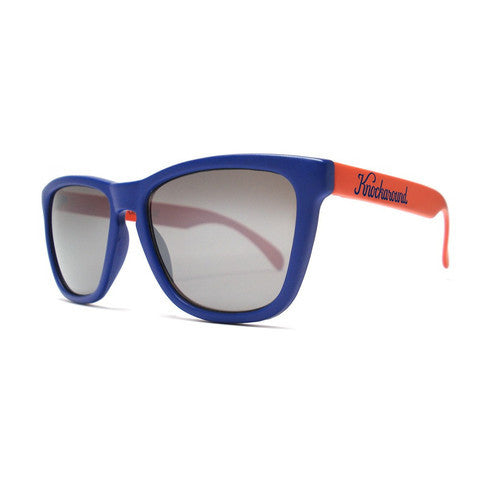 lenoor crown knockaround classics sunglasses matte navy blue and orange