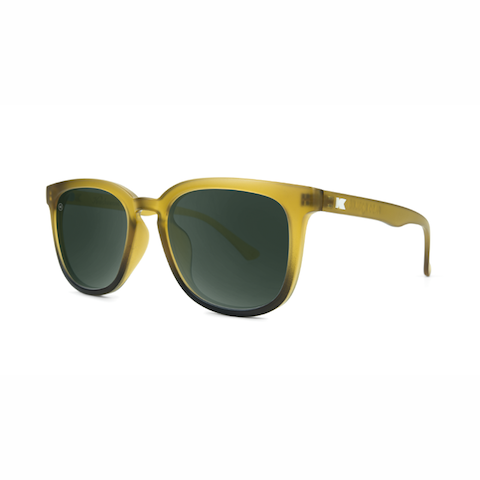 lenoor crown knockaround paso robles sunglasses frosted amber fade aviator green