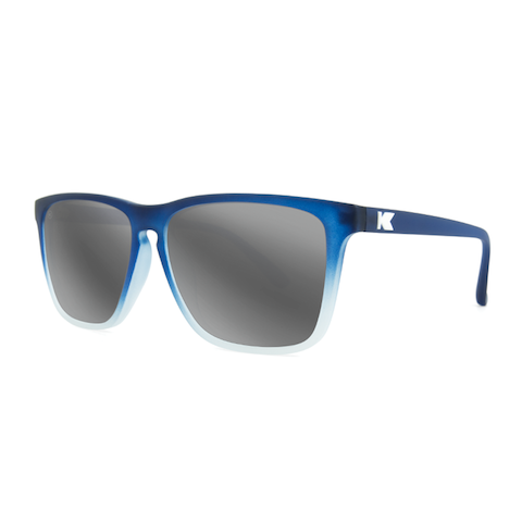 lenoor crown knockaround fast lanes sunglasses frosted rubber midnight blue ice silver smoke