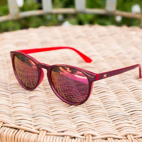 lenoor crown knockaround mai tais sunglasses burgundy watermelon geode fuchsia